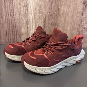 Hoka Men's Athletic Shoes in Burgundy and White